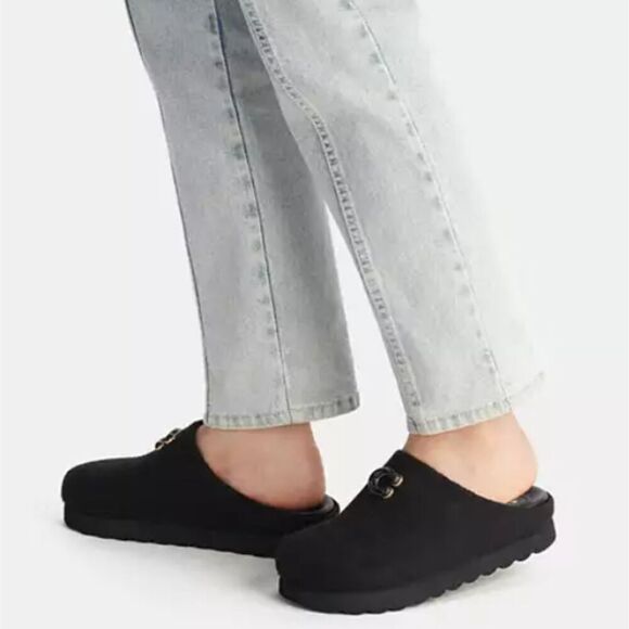 Coach Women's Size 6B Black Hadley Monogram Felt Slip On Clog Shoes NEW Platform - Picture 4 of 16